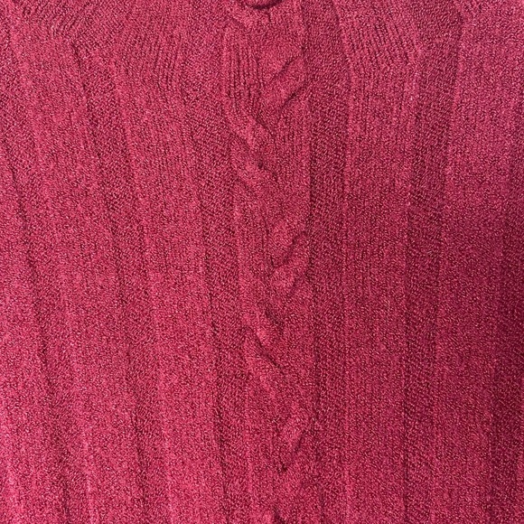 Womens Sweater Sz medium large burgundy made in Italy pullover crewneck cozycore - Picture 5 of 10